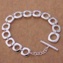 AH163 925 оптом, Серебристый браслет, 925 стерлингового серебра модные ювелирные изделия квадратной решетки/bkhakboa axyajpfa