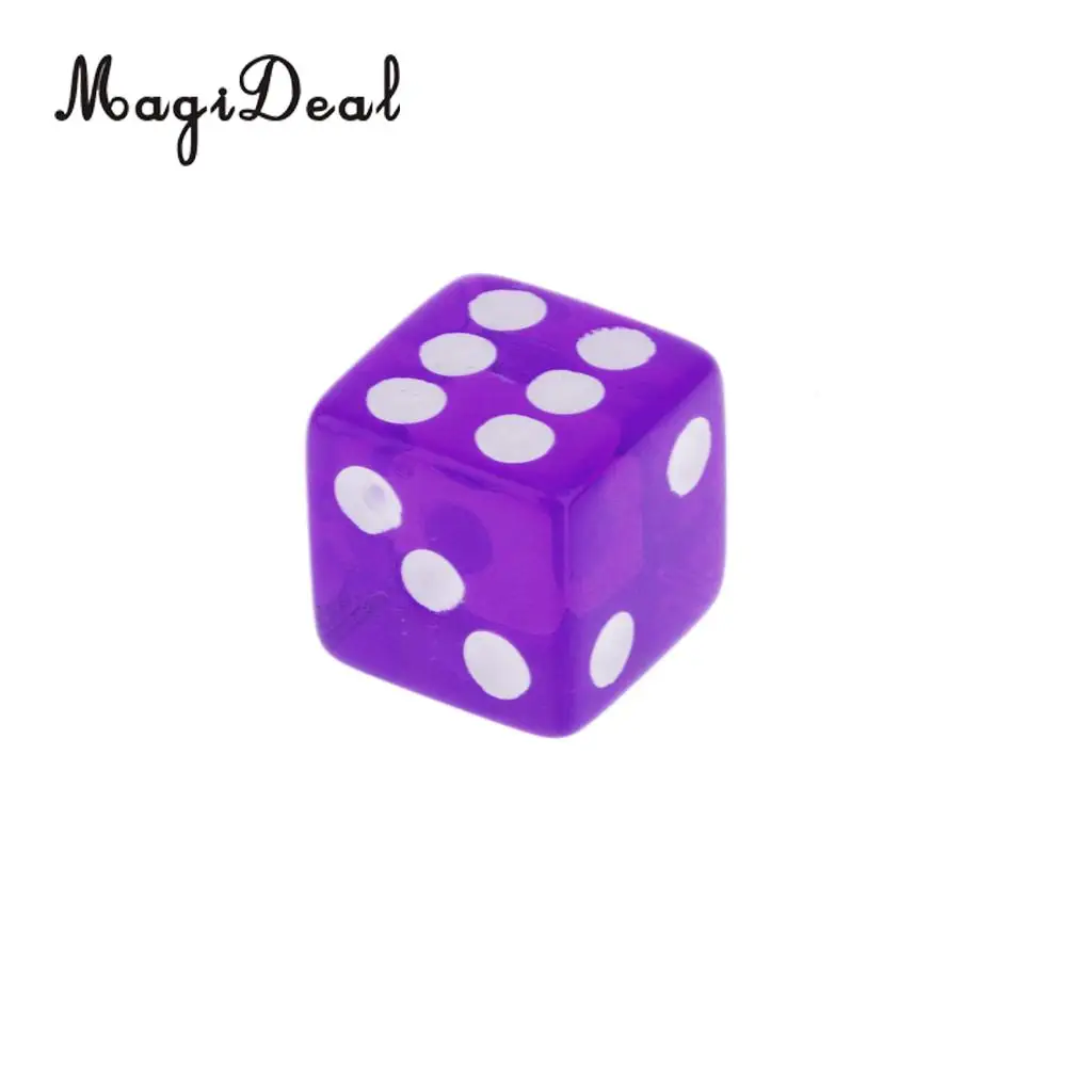 MagiDeal High Quality 100 x Translucent 16mm Six Sided Spot Dice RPG Games for Funny Party Club Dice Sport Game 5 Colors Choose