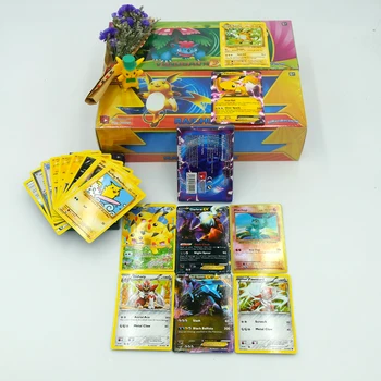 2017 New 17pcs/lot Pikachu Cards Playing Toys English Anime Cards EX Trading Collection Games Figures Carte Toys