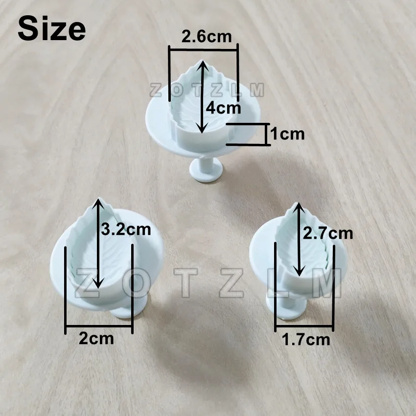 3 шт./лот листок розы формы пластиковые формы для резки бисквитов форма для помады для бисквита инструменты для украшения торта Цветочные листья серии SLP169