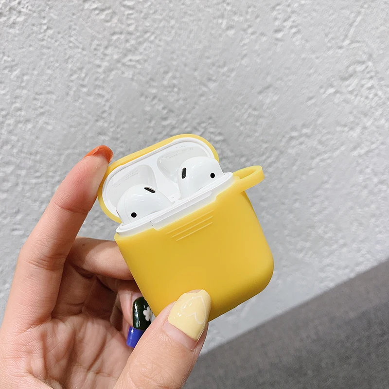Silicone TPU Bluetooth Wireless Earphone Case Protective Cover Skin Accessories for Apple Airpods Charging Box with Hooks    1
