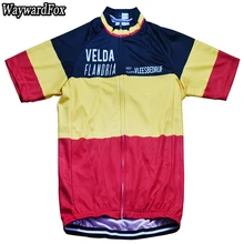 Новые летние мужские ретро классический Велосипеды Джерси с коротким рукавом белый и красный/желтый Велосипеды Одежда дорожный Велосипеды одежда быстросохнущая