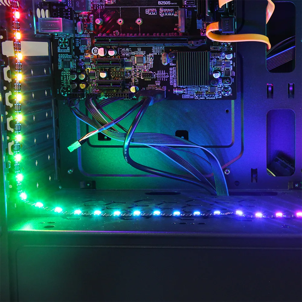 1 м 30/60 светодиодный s WS2812 WS2812B светодиодный светильник с симфоническим контроллером SATA интерфейс для ПК чехол для компьютера украшения