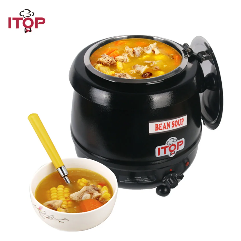 

ITOP Commercial 5.7L/10L Electric Soup Kettle Soup Pots With Lids For Buffet Restaurant 110V/220V Kitchen Food Processors