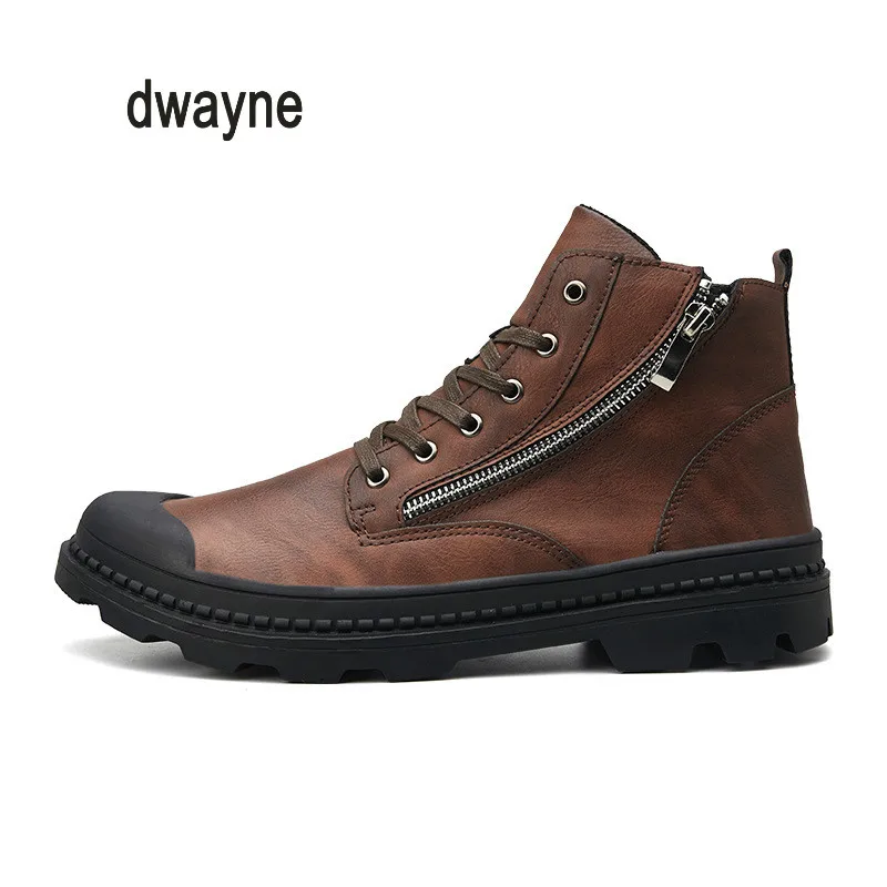 Hiver Bottes Chaussures Dwayne Brun Noir Pu Dentelle De Hommes wN8mn0