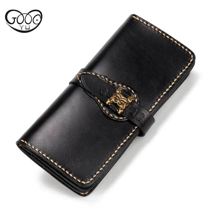 

Original new handmade wallet pumping the first layer of cowhide retro Jiugong wallet long personality large capacity bag