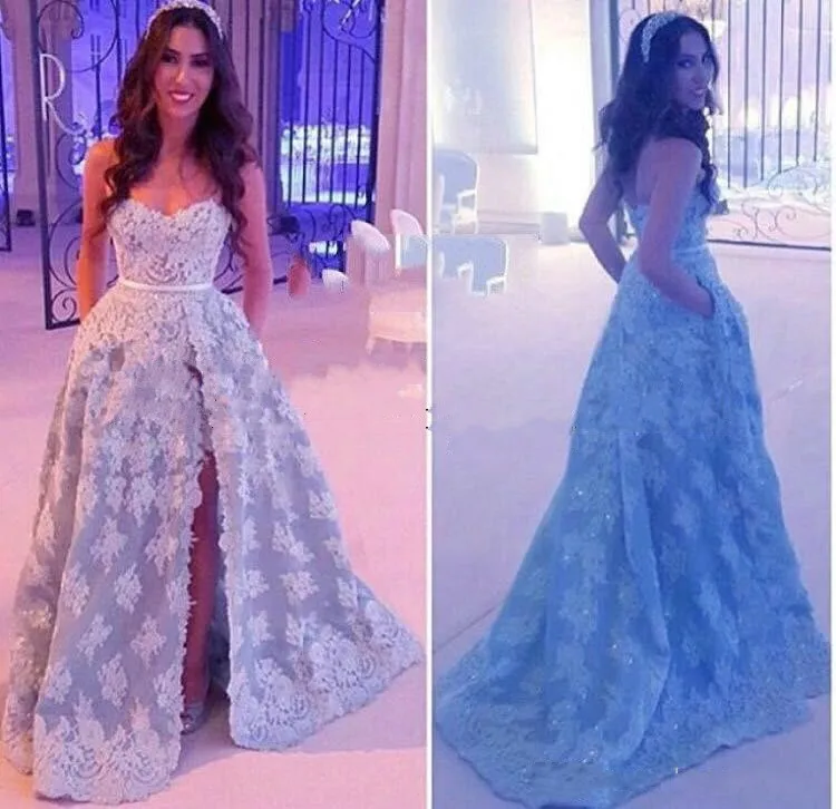 light blue prom dress with pockets