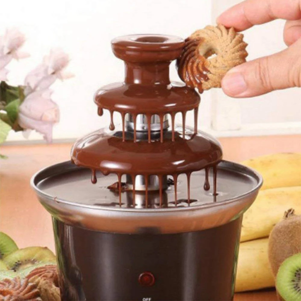 ЕС Plug Мини шоколадный фондю машина для плавления шоколада электрический нержавеющая сталь фондю горшок окунания десерт фрукты масло