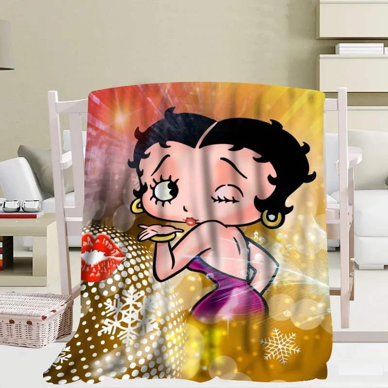 P+ Betty Boop одеяло мягкое DIY диван-кровать пледы одеяло детское взрослое теплое пользовательское одеяло размер 56x80Inch50X60Inch40X50Inch - Цвет: 24