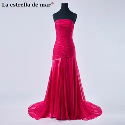 Vestido de madrinha de casamento longo 2019 шифоновое платье без бретелек, сексуальное красное платье подружки невесты с русалочкой