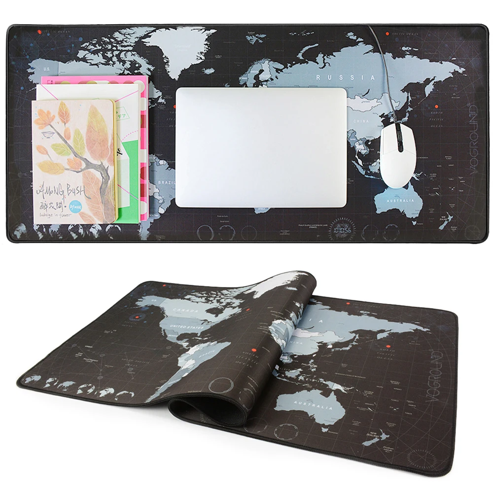 World Map Gaming Mouse Pad Desktop Extra Large Anti-slip Mousepad Edge-locked