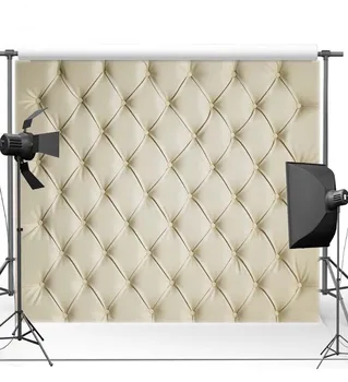 

Bed White Headboard Tufted backdrop Vinyl cloth High quality Computer printed party Backgrounds