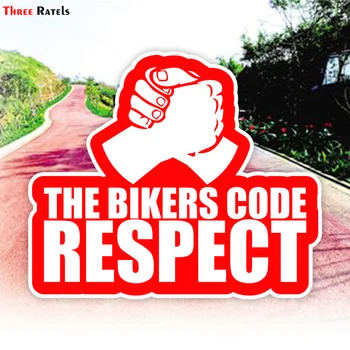 

Three Ratels TZ-1803# 15x12.7cm the bikers code respect colorful car sticker funny car stickers styling removable decal