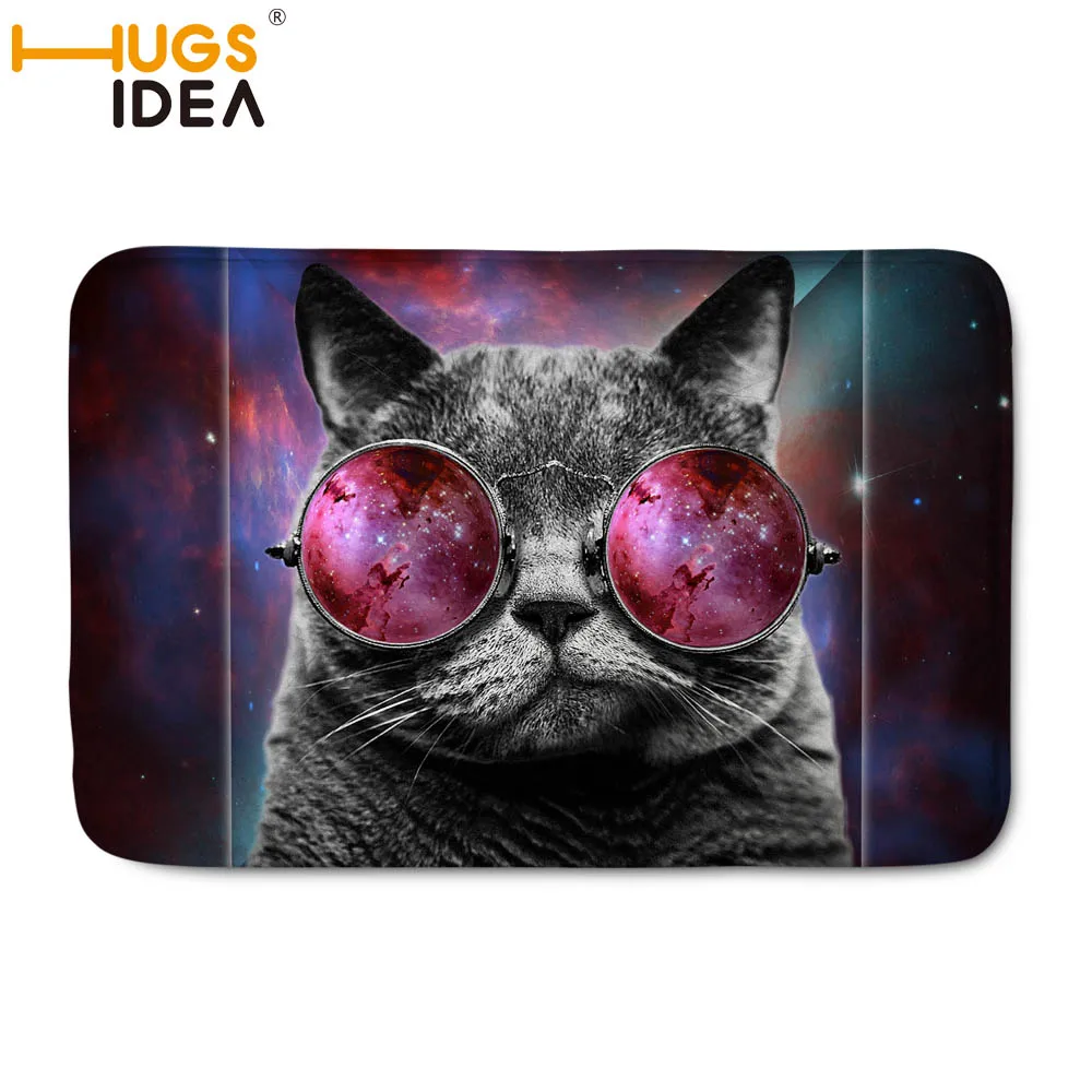 HUGSIDEA стеклянная кошка печать Ванная Кухня коврик коврики Добро пожаловать дом Противоскользящие коврики мягкий фланелевый ковер гостиная коврики