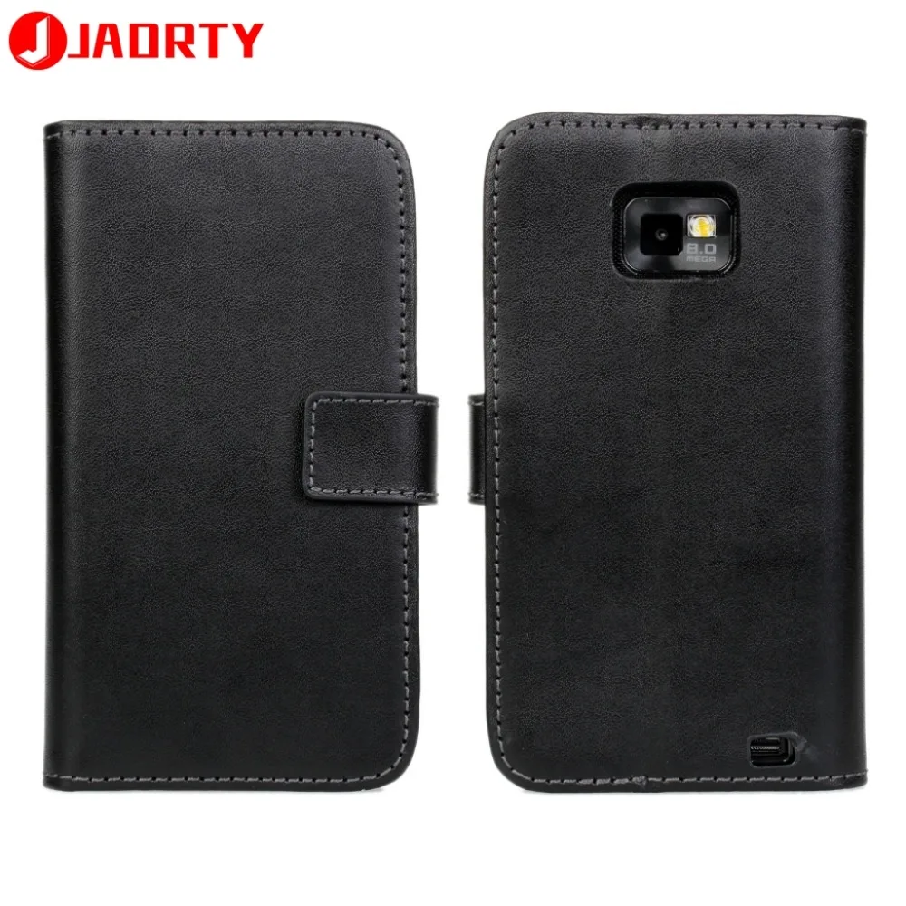 

Case For Samsung Galaxy S II S2 Leather Cover Card Slot Wallet Case Coque For Samsung i9100 Phone Case Cover flip Stand
