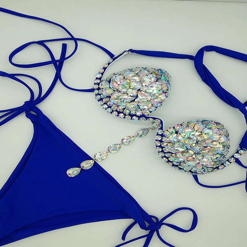 2018 venus vacation newest sexy bikini set diamond crystal women swimwear biquini push up rhinestone bathing suit beachwear