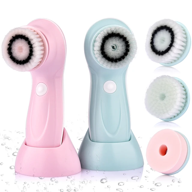 3 In 1 Electric Rotating Facial Cleanser Brush Face Massager Blackheads Remover Skin Care Deep Cleaning Rechargeable Face Brush