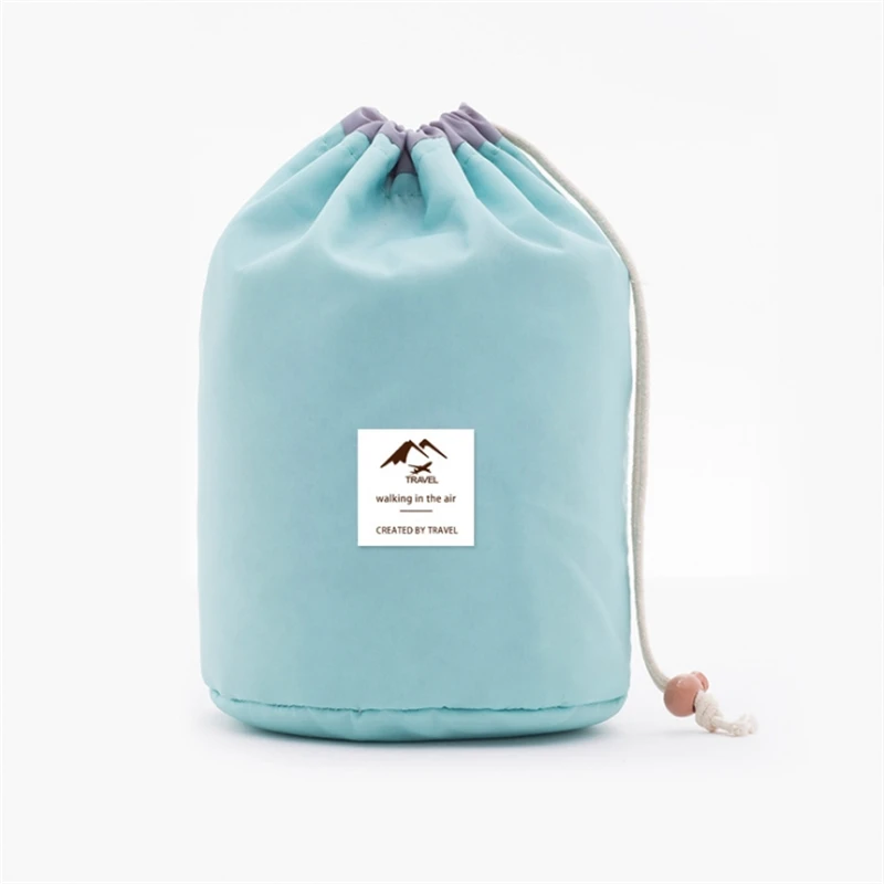  Drawstring Bags For Women 2019 Travel Wash Storage Bag Cylinder Cosmetic Bag Waterproof Large Capac
