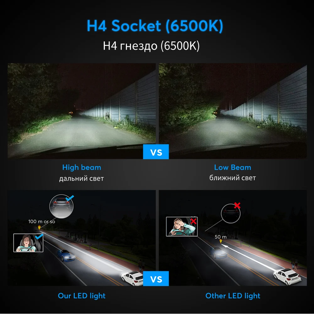 Najtaniej Oslamp H4 Hi lo żarówki Led do reflektorów samochodowych H7 H11 9005 9006 50W 8000LM 6500K CSP Led reflektor samochodowy oświetlenie lampa Led żarówka 12v 24v