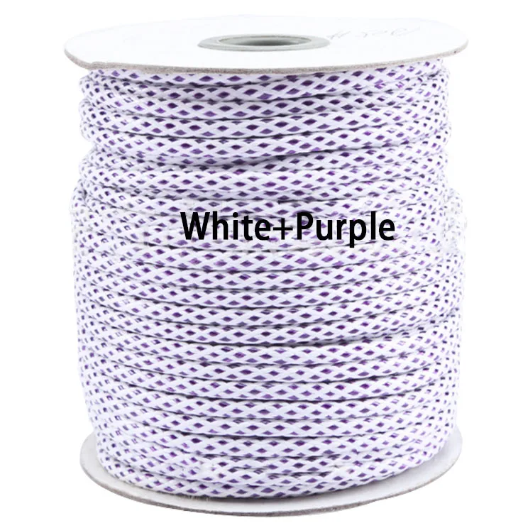 

3.5mm White+Purple Korea Core Waxed Wax Cord String Thread+50yds/roll DIY Jewelry Findings Accessories Bracelet Necklace rope