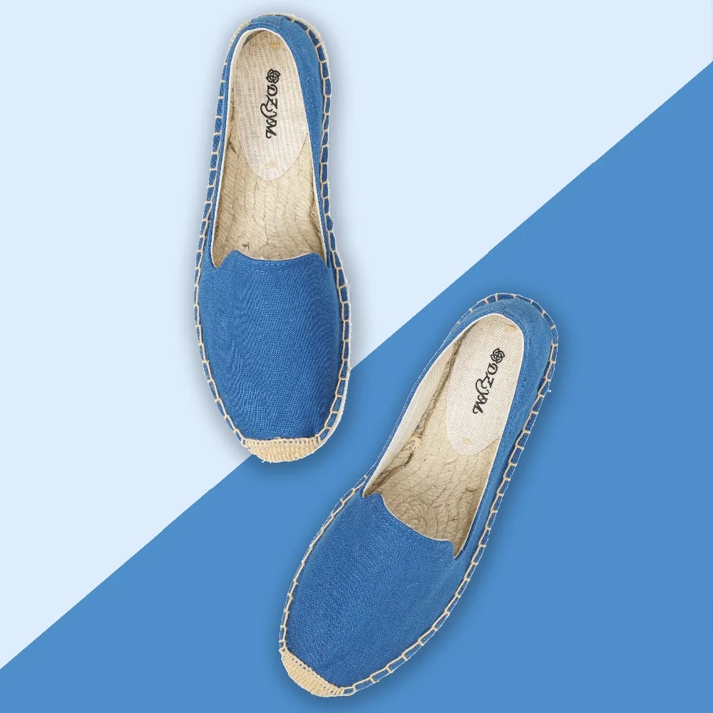 

2019 spring flat espadrilles loafer, solid Blue color spring causal shoes
