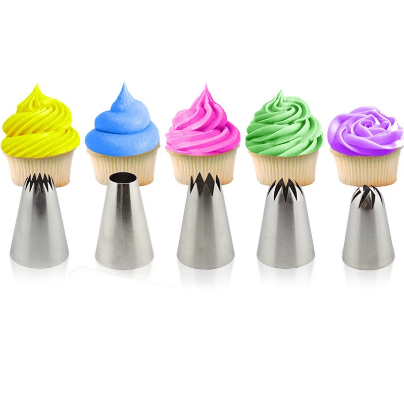 5pcs Pastry Tips Cake Decorating Tools Set Cream