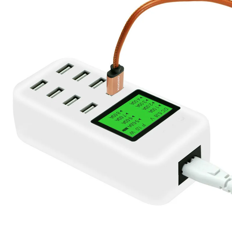 

Smart 8A USB charger with LCD Display with 8 usb power ports for iphone samsung Mobile phone