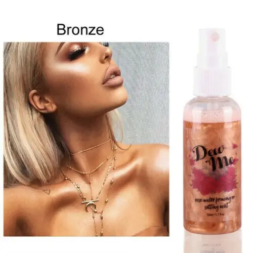 New Hot Highlighter Bronzer Liquid Setting Spray Illuminating Face Shimmer Long-lasting Brighten Glow Rose Gold Highlight Makeup