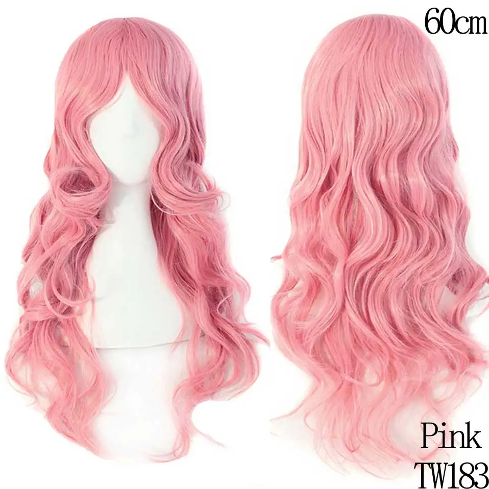 S-noilite 60cm Long Straight Cosplay Wig Synthetic Hair Wigs for Women Wavy Curly Hair Halloween Party Black Red Blonde Pink Wig S-noilite 60cm Long Straight Cosplay Wig Synthetic Hair Wigs for Women Wavy Curly Hair Halloween Party Black Red Blonde Pink Wig