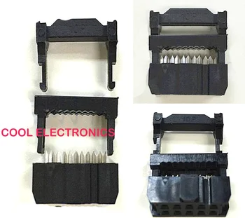 

100pcs 3 in 1 2.54mm FC 2x5 10Pin IDC JTAG Socket Box Header Connector