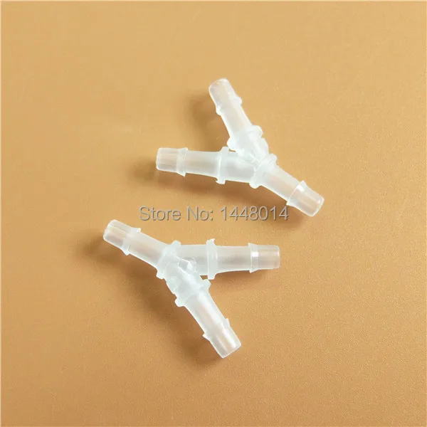 

Large format solvent printer ink tube connector 4mmX3MM / Y shape ink pipe plastic connectors 4*3mm 50pcs/lot