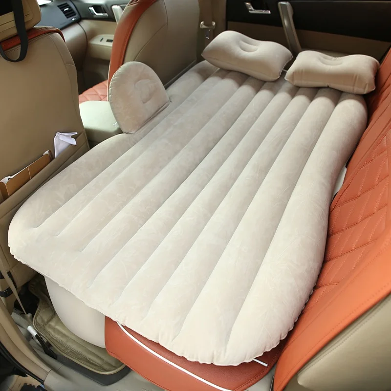 Accesorio del coche cama cubierta de asiento para el asiento trasero del coche Travel inflable colchón de aire cama camping colchón sofá flocado