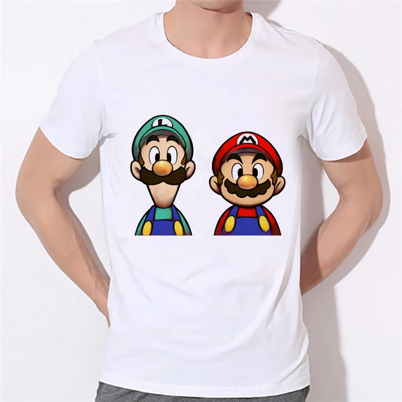 Белые футболки Super Mario Flash Bros Games для мужчин и женщин модные летние с 3d принтом