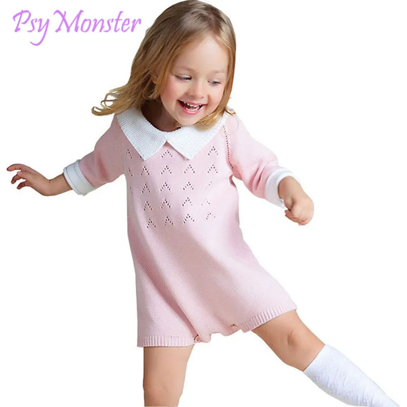 

Baby Knitted Rompers Cute Sweet Style Newborn Baby Boy Girl Clothes Seven Sleeves Kids Knitted Jumpsuits Newborn Clothing