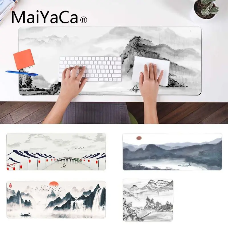 

MaiYaCa Boy Gift Pad Chinese Landscape Painting gamer play mats Mousepad Durable Rubber Mouse Mat Pad