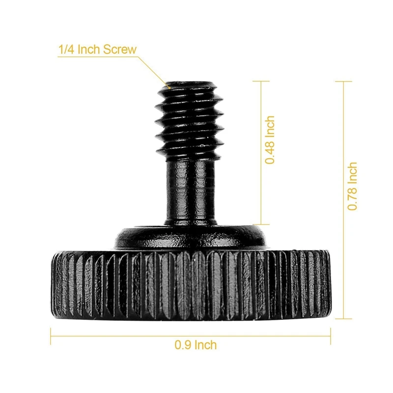 Винт с большим пальцем для камеры, быстроразъемный винт 1/4 дюйма, винт с l-образным кронштейном, адаптер с винтовым креплением, нижняя резьба 1/4-20 дюймов(упаковка из 2 шт