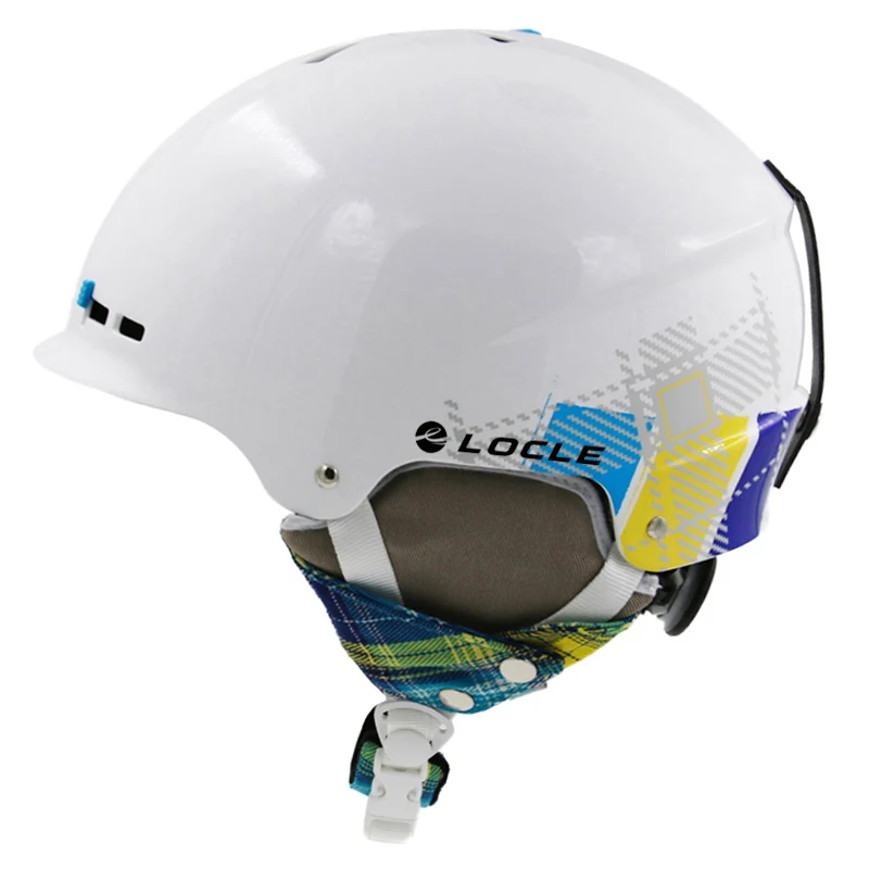 LOCLE Half-covered Skiing Helmet CE Certification Ski Helmet 8 Air Vents Snow Skiing Skateboard Snowboard Helmet 56-63cm - Цвет: Белый