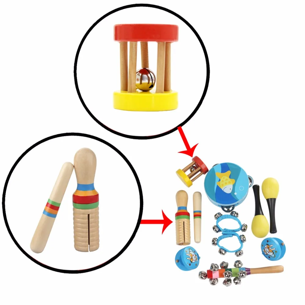 ИРИН 11 шт./компл. Orff профессиональные детская перкуссия мир Музыкальные инструменты для детей миниатюрные игрушки Drumin гитары Запчасти& аксессуары