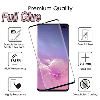 

500pcs Full Coverage Curved Full Glue Tempered Glass For Samsung Galaxy Note 10 Plus S10 5G Case Friendly Screen Protector Film