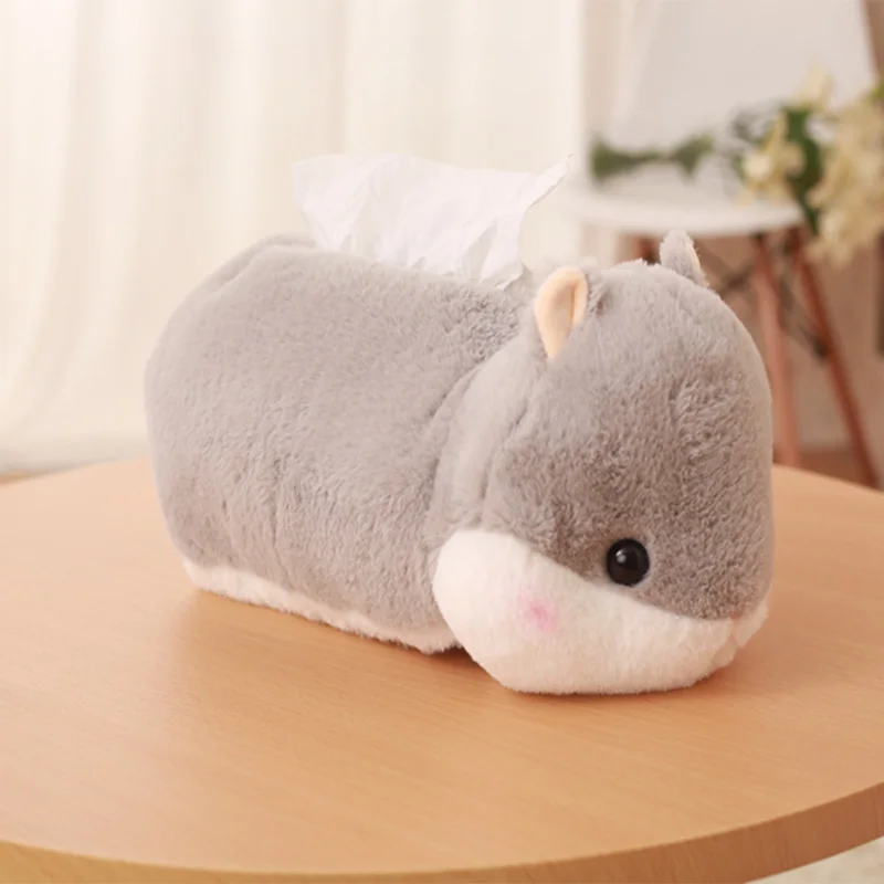 Милый японский аниме плюшевые чучело хомяка животных игрушка кукла, Kawaii хомяк ткани Обложка, Главная украшение автомобиля Peluche - Цвет: Серый