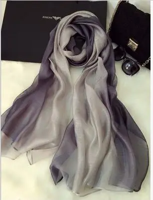 RUNMEIFA шелковый шарф, шаль, хиджаб для женщин, градиентный сплошной цвет, длинный модный мусульманский платок, женские шарфы x 65 см - Цвет: 1