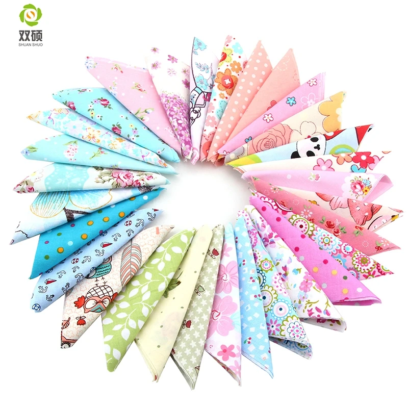 Cotton Fabric Telas Patchwork Fabric Charm Quarter Bundles Fabric For Sewing  DIY Crafts Patchwork Pillow10*10cm 30pcs/lot
