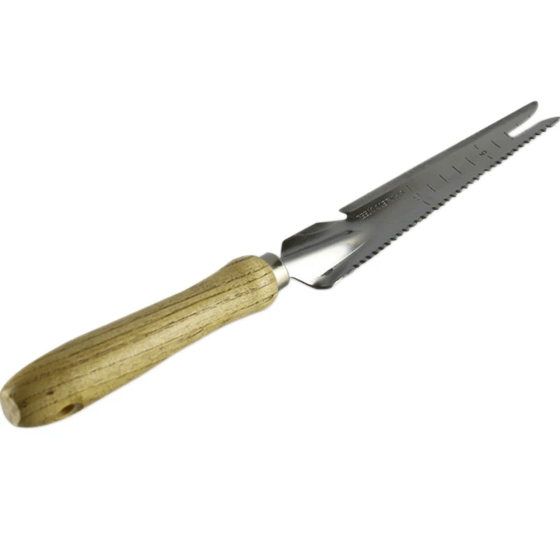1 шт., садовая лопата из нержавеющей стали, лопата, ручная прополка с пиловочным открывалком, деревянная ручка, нож для копания почвы