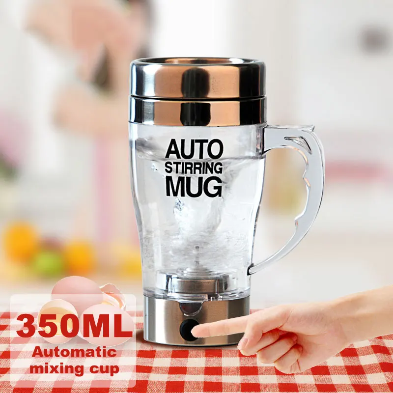 Automatic Coffee Mixer Cup Portable 350ml Stainless Steel+Glass Kitchen Travel Grinding Beans Office | Дом и сад