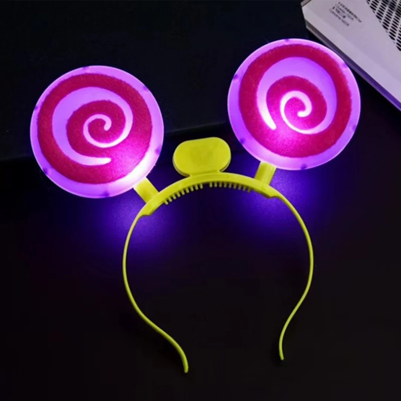 Led Toys LEDFlashing Headband Women Girls Lollipop Light Hairband Head wear Glow Rave Party Supplies Halloween Christmas (2)