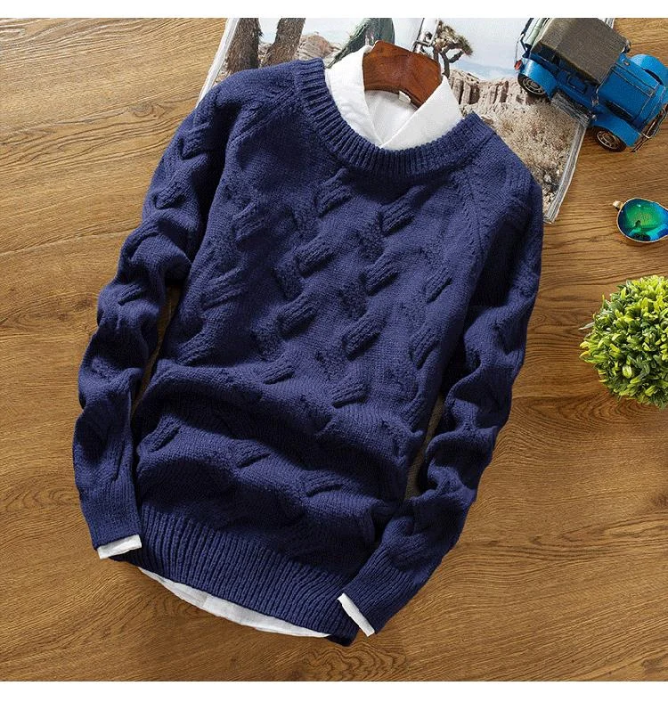 Однотонный вязаный мужской свитер, шерстяной Рождественский свитер, Мужская трикотажная одежда, мужской свитер, пуловер, Мужская одежда, зима