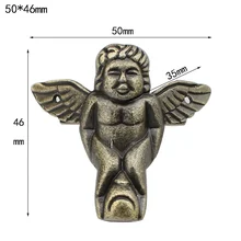 4pcs Antique Angel Wooden Box Foot Alloy Wine Box Four Sides Decoration Furniture Legs Crafts Carving Hardware Accessories