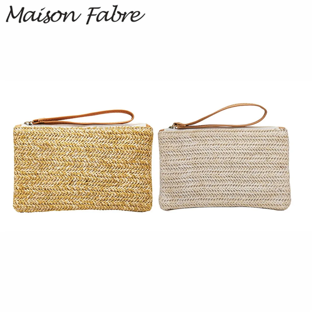

Maison Fabre Bags womens Weaving wallets zipper Retro Card Holder Solid simple wallet clutch coin purse ladies wallet pocket