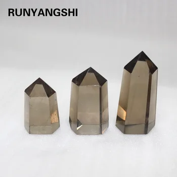 

Natural Smoky Quartz Crystal Stone Six prism Crystal column Gem Hexagonal Prism for Handcraft Reiki Single point Terminated