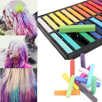 

24 Colors Disposable Fluorescent Crayons Hair Coloring Rod Hair Coloring Chalk JUL28 Drop Shipping